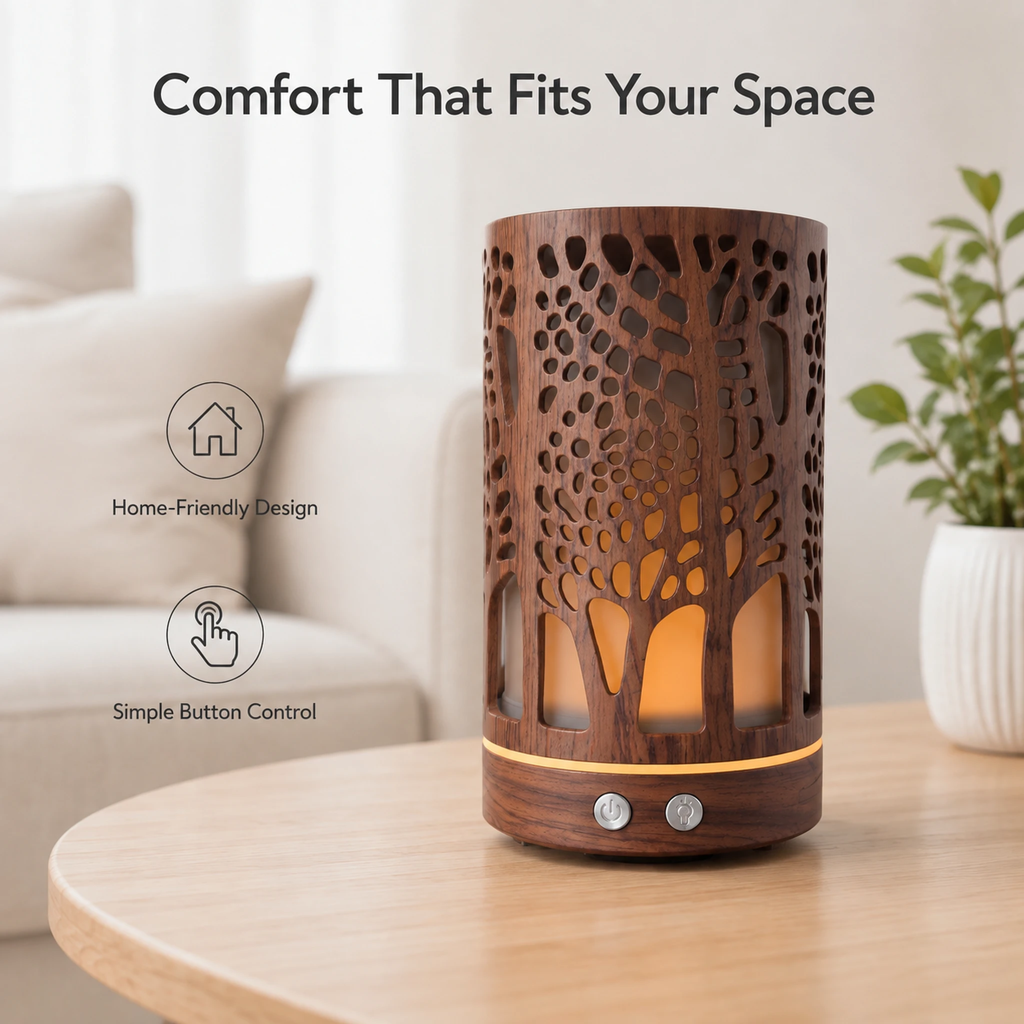 Dark Wood Grain Tree Pattern Aroma Diffuser hover