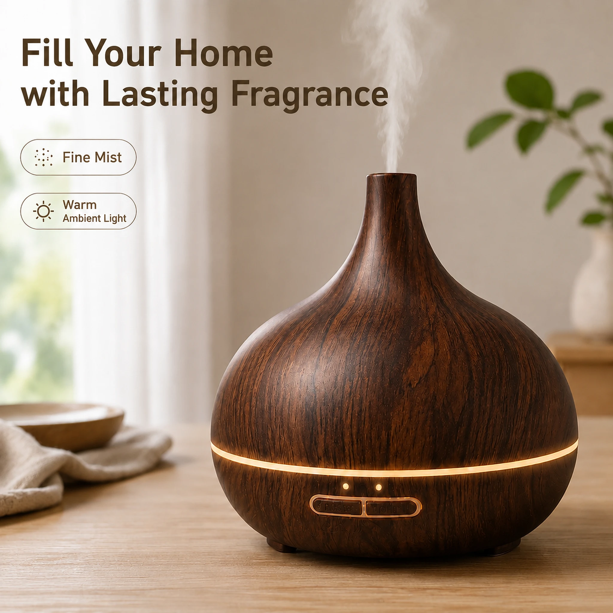 400ml Wood Grain Aroma Humidifier** - image 3